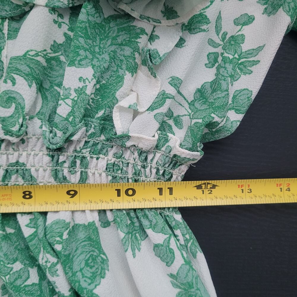 Max Studio Ruffle Collar Floral Print Tiered Maxi Dress L Peasant Cottagecore - Picture 9 of 10